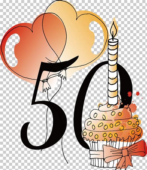 Birthday Vecteur 50th Anniversary Birthday Cupcake And 50 Png