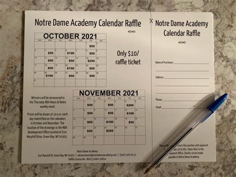 Calendar Raffle Explained Promoted As Essential Fundraiser For Nda