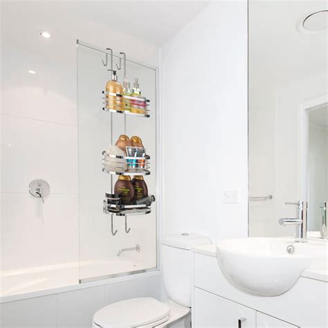 The moen glass shelf will instantly completethe moen glass shelf will instantly complete your bathroom area. 3 Tier Oval Shower Caddy Bathroom Storage Rack Shelf ...