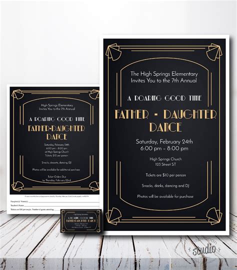 1920s Father Daughter Dance Template A Roaring Good Etsy