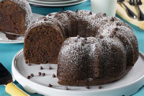 There's nothing so tempting as seeing everyone dive into a slice of chocolate cake. Chocolate Chip Pound Cake | MrFood.com
