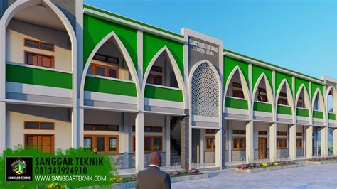 Desain Sekolah Madrasah 2 Lantai Sanggar Teknik