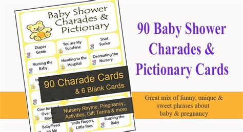 Fun Baby Shower Charades 90 Printable Charade Cards
