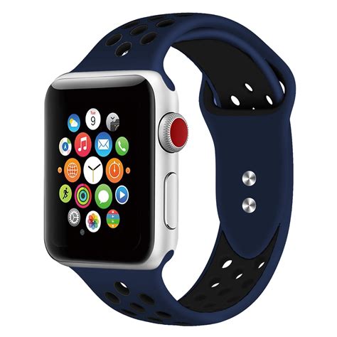 Silicone Sport Band For Apple Watch Band 38mm 40mm 42mm 44mm