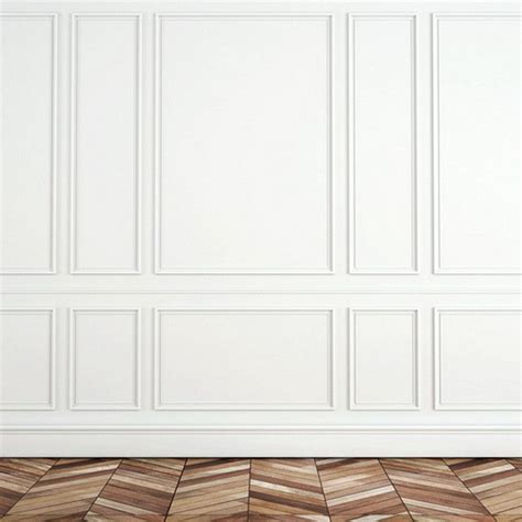 1194 White Panel Wall And Parkay Floor White Paneling Wall Molding