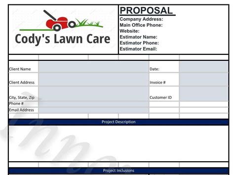 Lawn Care Estimate Template Free Estimating The Material Setting The