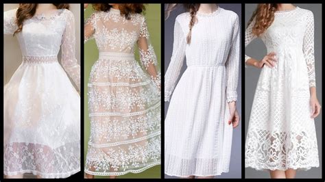 Most Stylish All White Lace Skater Dresses 2021 Elegant White Lace Dresses For Women 2021 Youtube