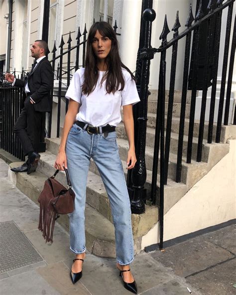 le fashion the french girl way to wear a white tee and jeans for spring