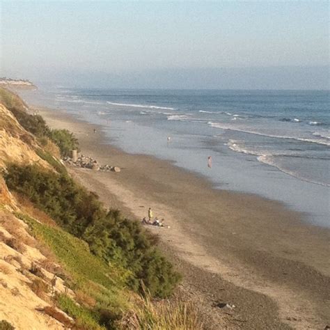 This particular beach has few amenities, except for the campgrounds and it is rather remote. South Carlsbad State Beach...camping on bluff at $50/night ...
