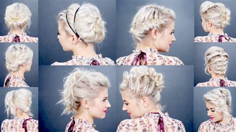 No matter how short or sparse your hair is, you can wear this updo and there are many updos for short hair that you can recreate with the help of hairpins. 10 EASY UPDO Tutorials FOR SHORT HAIR | Milabu - YouTube