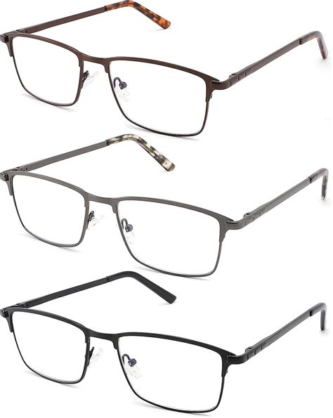 crgatv 3 pack reading glasses for men blue light blocking metal full wide frame 313114019081 ebay