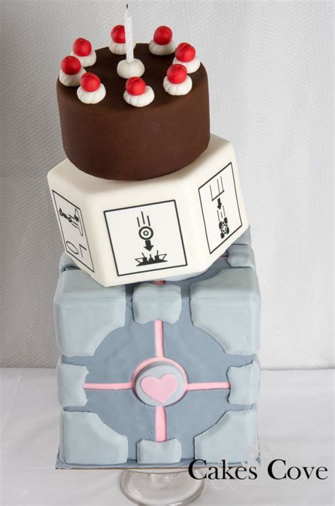 The Curious Cakes Of Cakes Coves Portal 2 Portal Cake Gamer Wedding