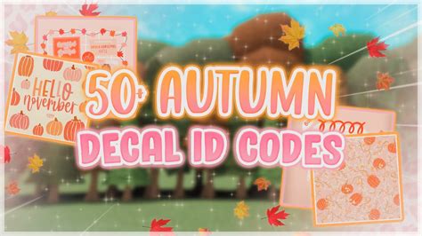 50 Aesthetic Fall Decal Id Codes 🌙🍁 Roblox Bloxburg Youtube