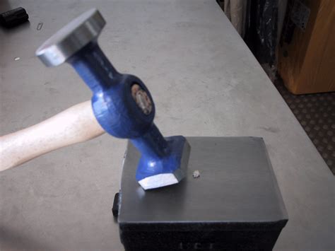 Polished Hammer And Polished Anvil For Cupellation Fire Assay