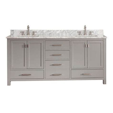 Avanity Modero Chilled Gray 72 Inch Double Vanity Combo With White