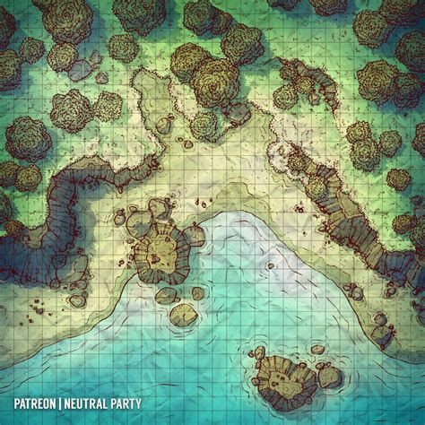 Rocky Shoreline Battlemaps Fantasy Battle Fantasy City Fantasy Map