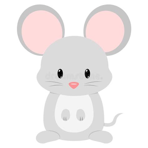 Adorable Cartoon Baby Mouse Sitting
