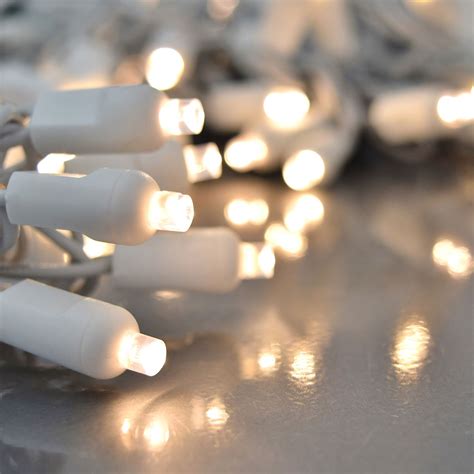 Warm White LED String Lights - 200 Lights - White Wire