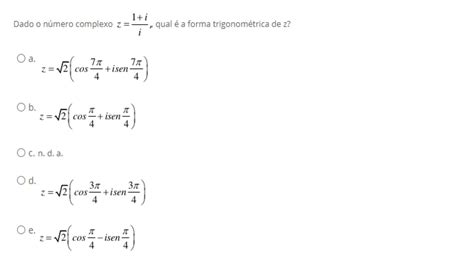 Dados Os Números Complexos Z1