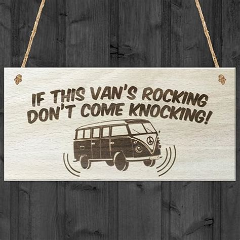 If The Van S A Rockin Don T Come A Knockin Funny Car Bumper Sticker Vinyl Decal Blk