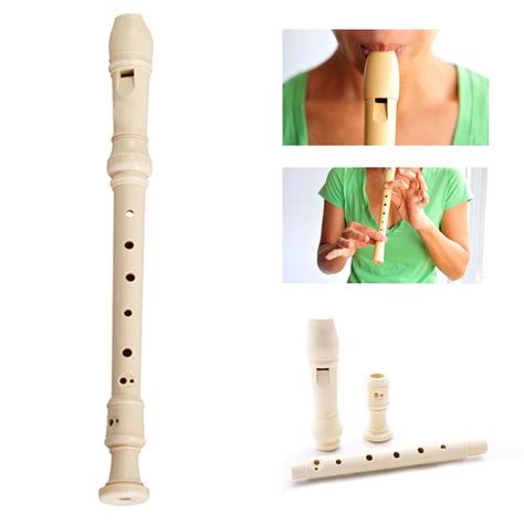 8 Holes Woodnote Ivory Soprano Recorder Flute Baroque Musical ...