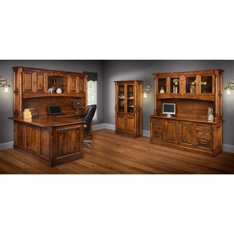 Qw Amish Kincaid L Shape Desk With Optional Hutch Quality Woods Furniture