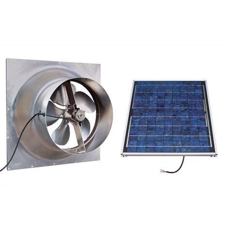 Gable 20 Watt Solar Powered Attic Fan Safg20 Ss The Home Depot