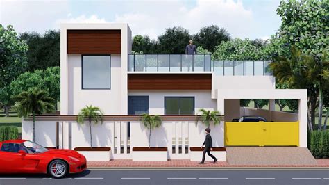 3d Elevation Design Of The G 1 House Revit Drawing Fi