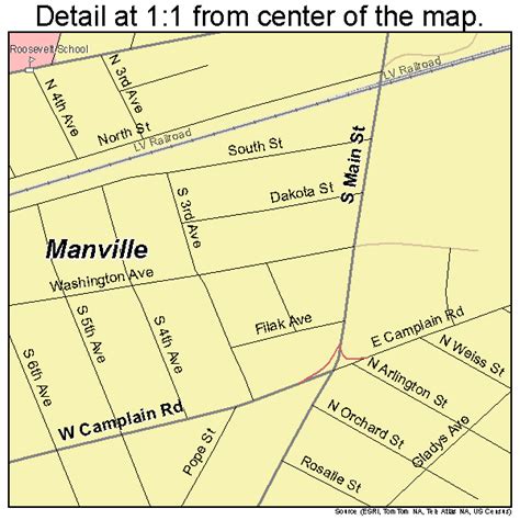 Manville New Jersey Street Map 3443620