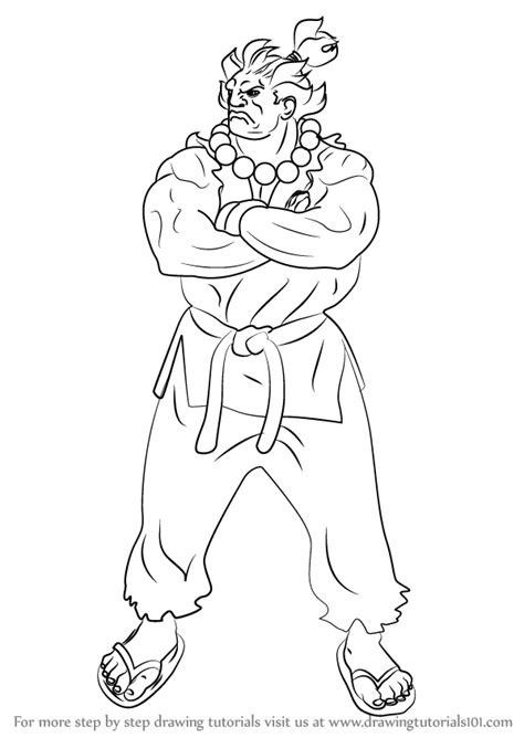 Learn How to Draw Akuma from Street Fighter (Street Fighter) Step by