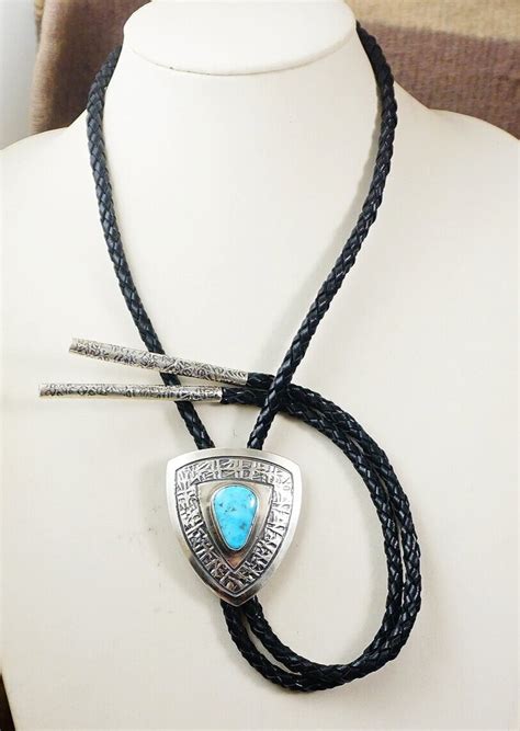 Item M Large Navajo Morenci Turquoise Textured Sterling Silver