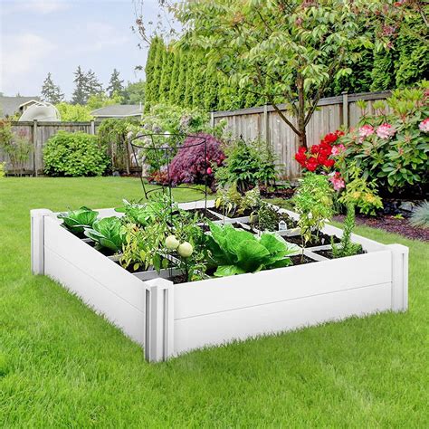 Hembor 4ft Raised Garden Bed Outdoor Vinyl Garden Planter Box Kit