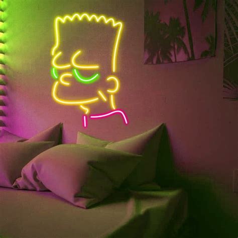 Bart Simpson Neon Light White Market