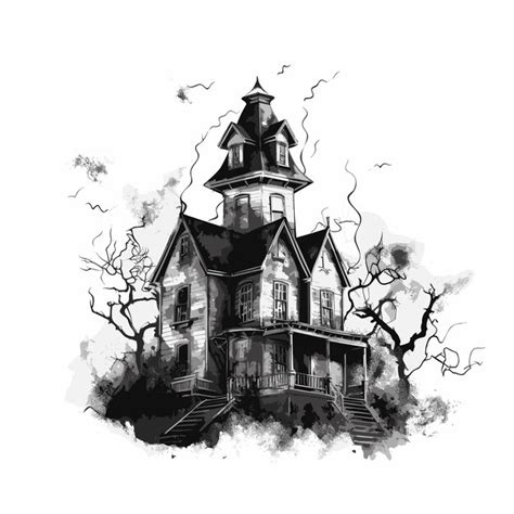 Premium Vector Hand Drawn Style Halloween House Colorful Design