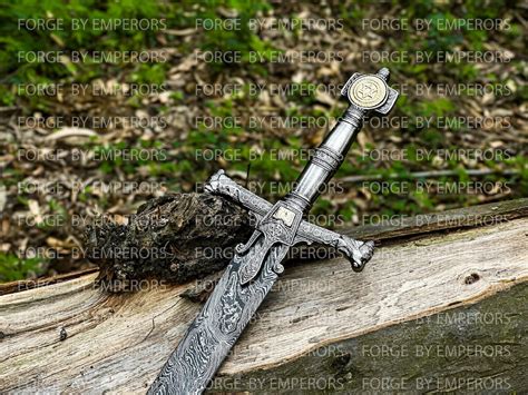 Real Medieval Viking Damascus Steel Handmade Sword With Scabbard