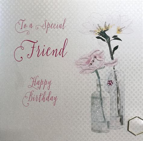 WHITE COTTON CARDS Happy Birthday To A Lovely Special Friend Handmade Card Dandelion BD Cm