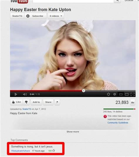 Kate Upton Funny Youtube Comments