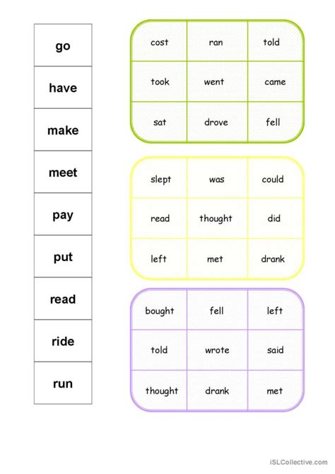 Irregular Verbs Bingo Esl Worksheet By Ehugas Vrogue Co