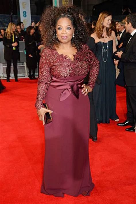 New Arrival Burgundy Long Sleeve Lace Chiffon Celebrity Dress Oprah