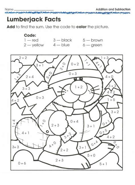 Easy Color By Number Worksheets For Kindergarten 101 Coloring