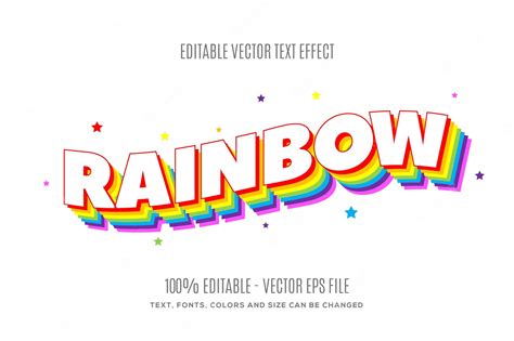 Premium Vector Editable 3d Rainbow Color Text Effect Easy To Change