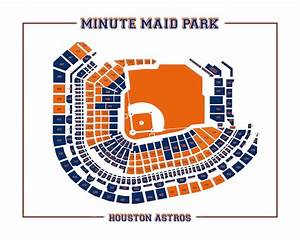 Vintage Print Of Minute Park Seating Chart Houston Astros Etsy