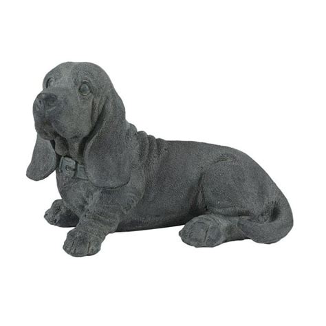 Gray Mgo Basset Hound Dog Garden Statue
