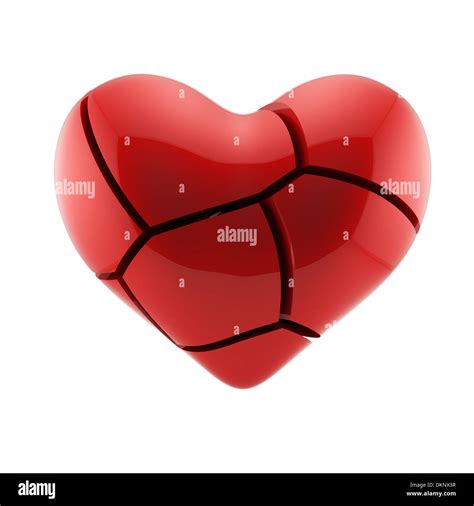 3d Render Of Broken Heart Isolated On White Background Stock Photo Alamy