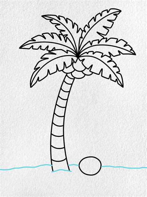 Easy Coconut Tree Drawing Helloartsy
