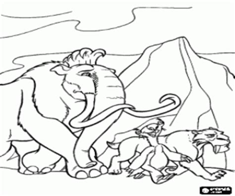 Here you can find free coloring pictures of characters from the movie like manfred manny, a woolly mammoth, diego the smilodon, sid the megalonyx, scrat the cronopio, soto the smilodon, zeke thesmilodon and more. Manny, Sid and Diego, Ice Age coloring page printable game