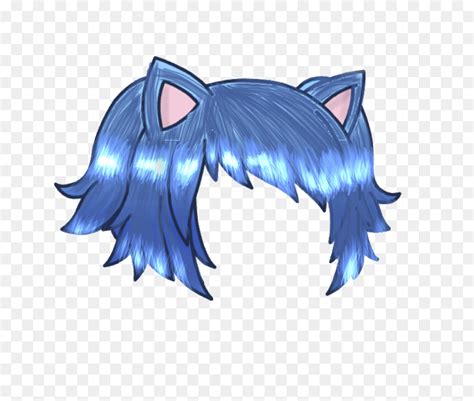 Blue Hair Png - Hair Gacha Life Clothes, Transparent Png - vhv