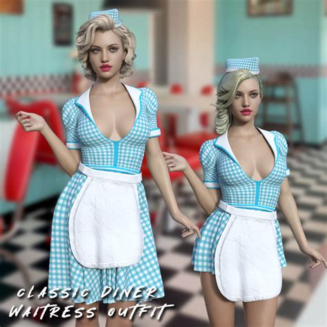 Classic Diner Waitress Outfit G8f G8 1f Daz Content By Matteoio