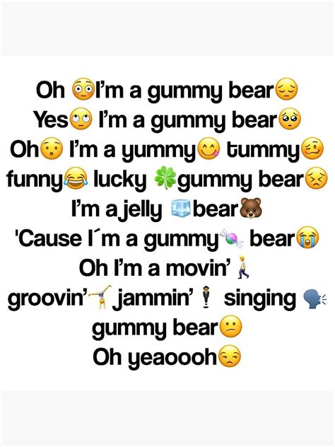 Gummy Bear Alt Tiktok Emoji Copypasta Meme Photographic Print By