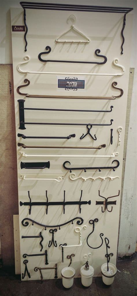 Opt for glass to see what's inside, or stow everything away in ceramic ones instead. Sample board "Nadir" Bathroom accessories. Wrought iron ...